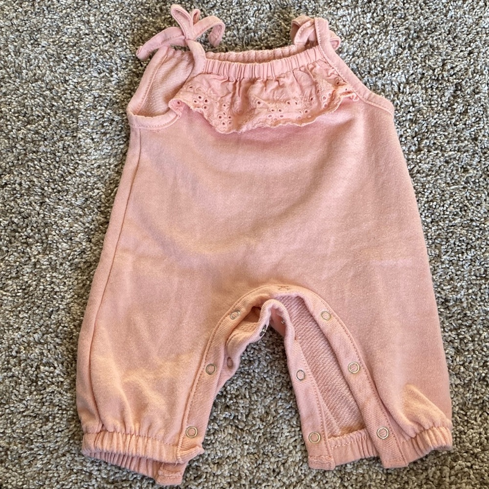 Grayson Mini peach newborn romper